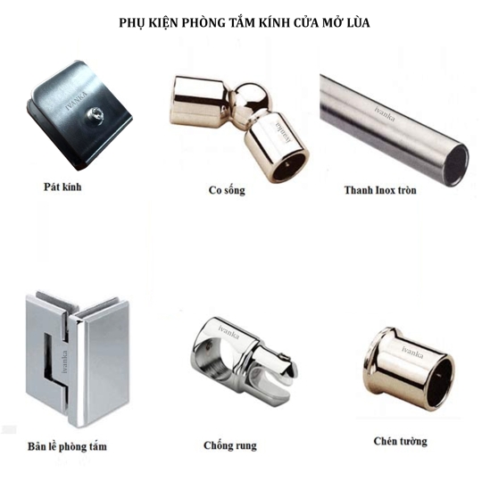 Phụ Kiện Phòng Tắm Kính Cửa Mở Lùa