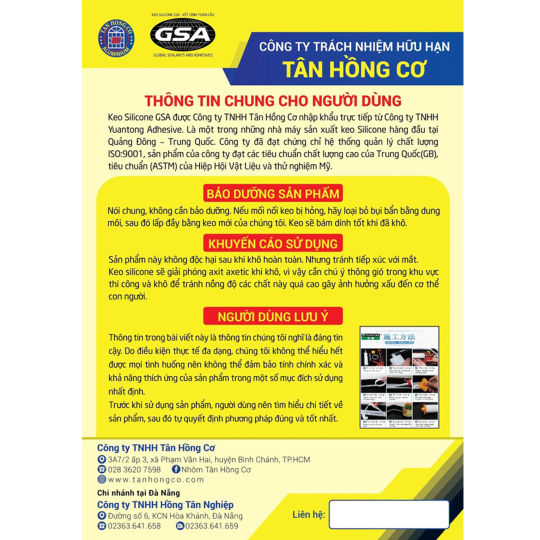 KEO SILICONE TRUNG TÍNH GSA-A500